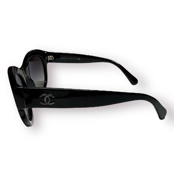 CHANEL 5371 Butterfly Sunglasses Black Gradient Smokey Lenses w/ Case - Picture 5 of 12